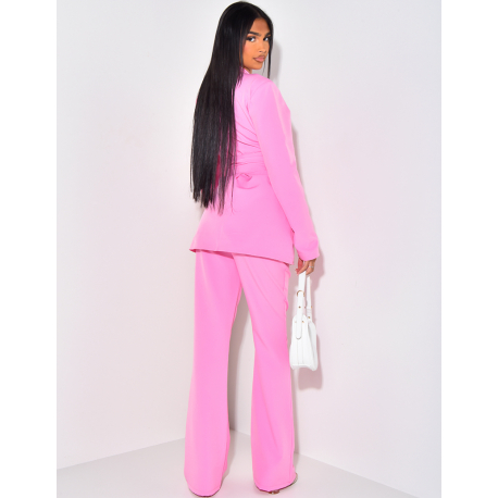 Wide belted suit & bell-bottom pants set Wide belted suit & bell-bottom pants set
