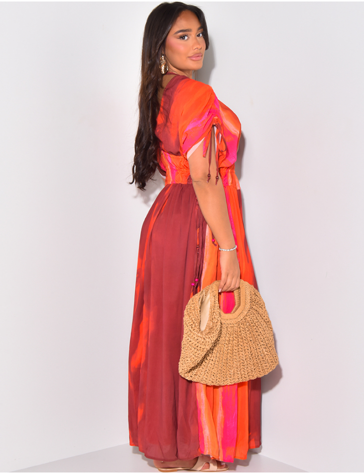 Robe oversize froncée à motifs dégradés Robe oversize froncée à motifs dégradés