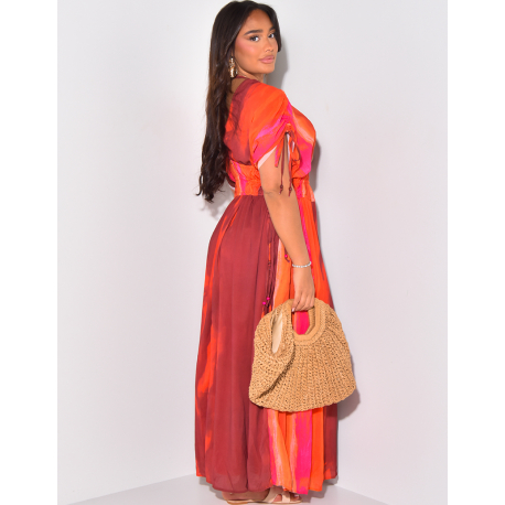 Robe oversize froncée à motifs dégradés Robe oversize froncée à motifs dégradés