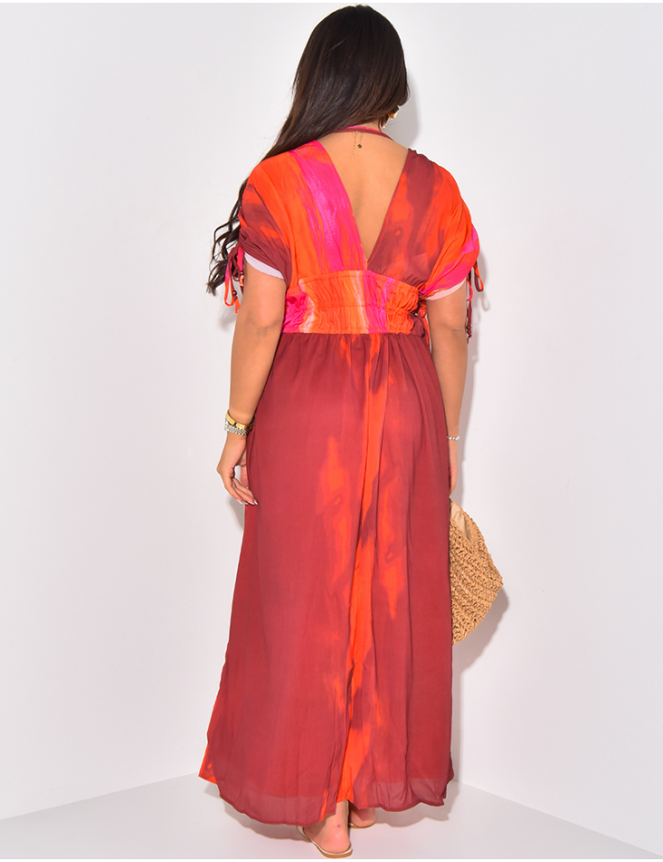 Robe oversize froncée à motifs dégradés Robe oversize froncée à motifs dégradés