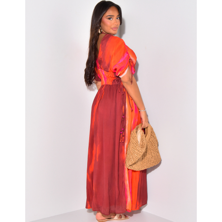 Robe oversize froncée à motifs dégradés Robe oversize froncée à motifs dégradés