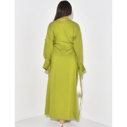 Robe longue effet lin à nouer sur les côtés