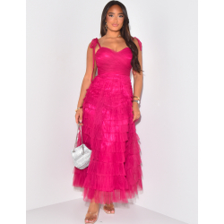 Robe bustier en tulle à volants Robe bustier en tulle à volants