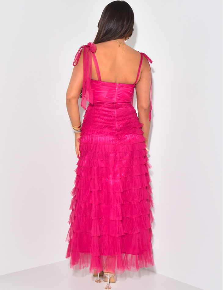 Robe bustier en tulle à volants Robe bustier en tulle à volants