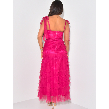 Robe bustier en tulle à volants Robe bustier en tulle à volants