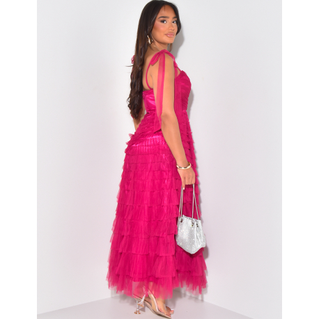 Robe bustier en tulle à volants Robe bustier en tulle à volants