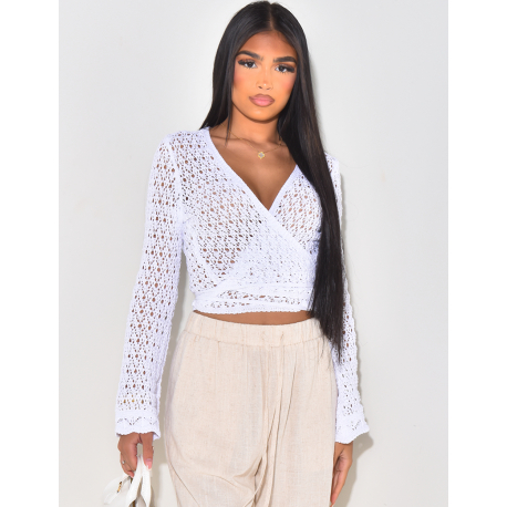 Crochet wrap top