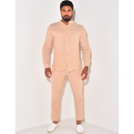 Ensemble pantalon et chemise à col rond Ensemble pantalon et chemise à col rond