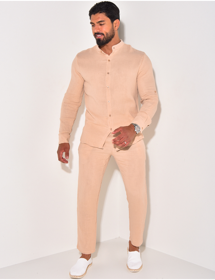 Ensemble pantalon et chemise à col rond Ensemble pantalon et chemise à col rond