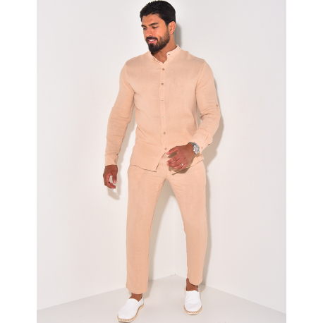 Ensemble pantalon et chemise à col rond Ensemble pantalon et chemise à col rond
