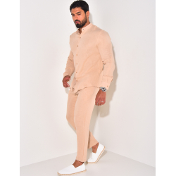 Ensemble pantalon et chemise à col rond Ensemble pantalon et chemise à col rond