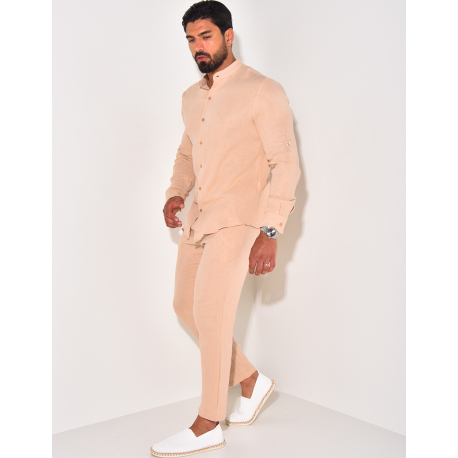 Ensemble pantalon et chemise à col rond Ensemble pantalon et chemise à col rond