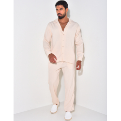 Ensemble pantalon et chemise manches longues texturé Ensemble pantalon et chemise manches longues texturé