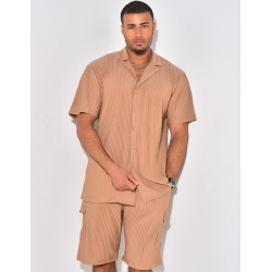 Ensemble short et chemise plissé Ensemble short et chemise plissé
