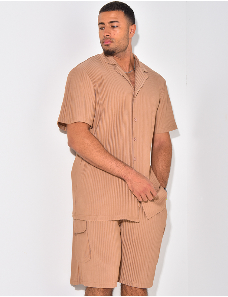 Ensemble short et chemise plissé Ensemble short et chemise plissé