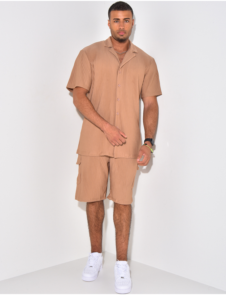 Ensemble short et chemise plissé Ensemble short et chemise plissé