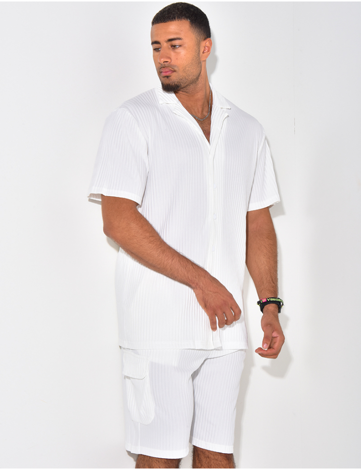 Ensemble short et chemise plissé Ensemble short et chemise plissé