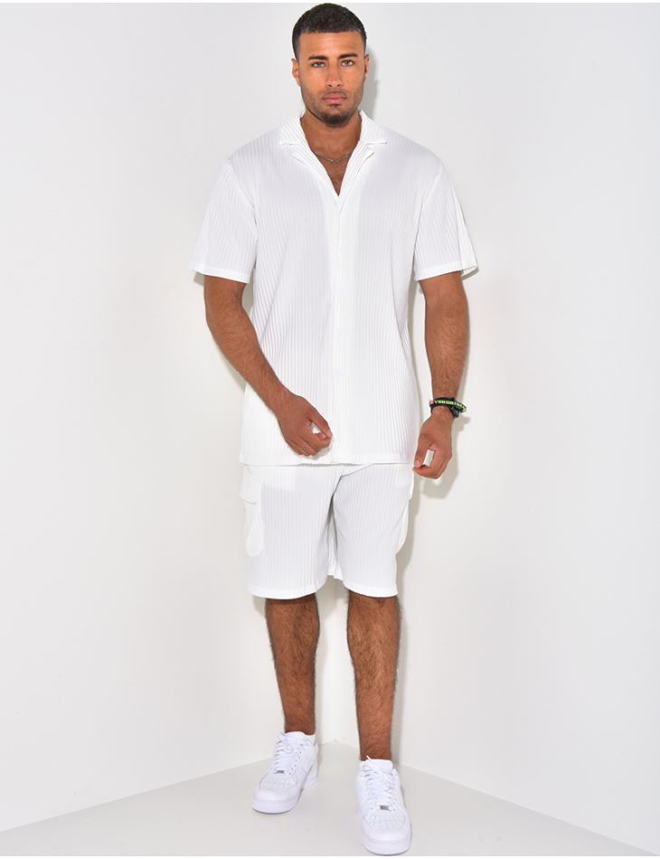 Ensemble short et chemise plissé Ensemble short et chemise plissé