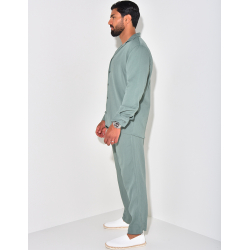 Ensemble pantalon et chemise manches longues texturé Ensemble pantalon et chemise manches longues texturé