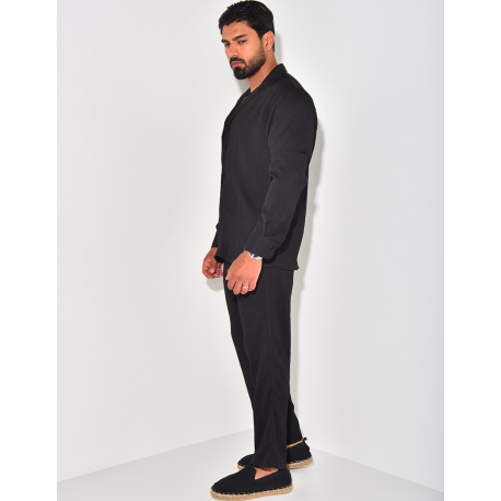 Ensemble pantalon et chemise manches longues texturé Ensemble pantalon et chemise manches longues texturé
