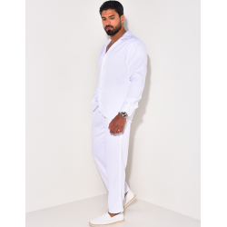 Ensemble pantalon et chemise manches longues texturé Ensemble pantalon et chemise manches longues texturé
