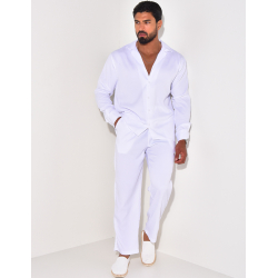 Ensemble pantalon et chemise manches longues texturé Ensemble pantalon et chemise manches longues texturé