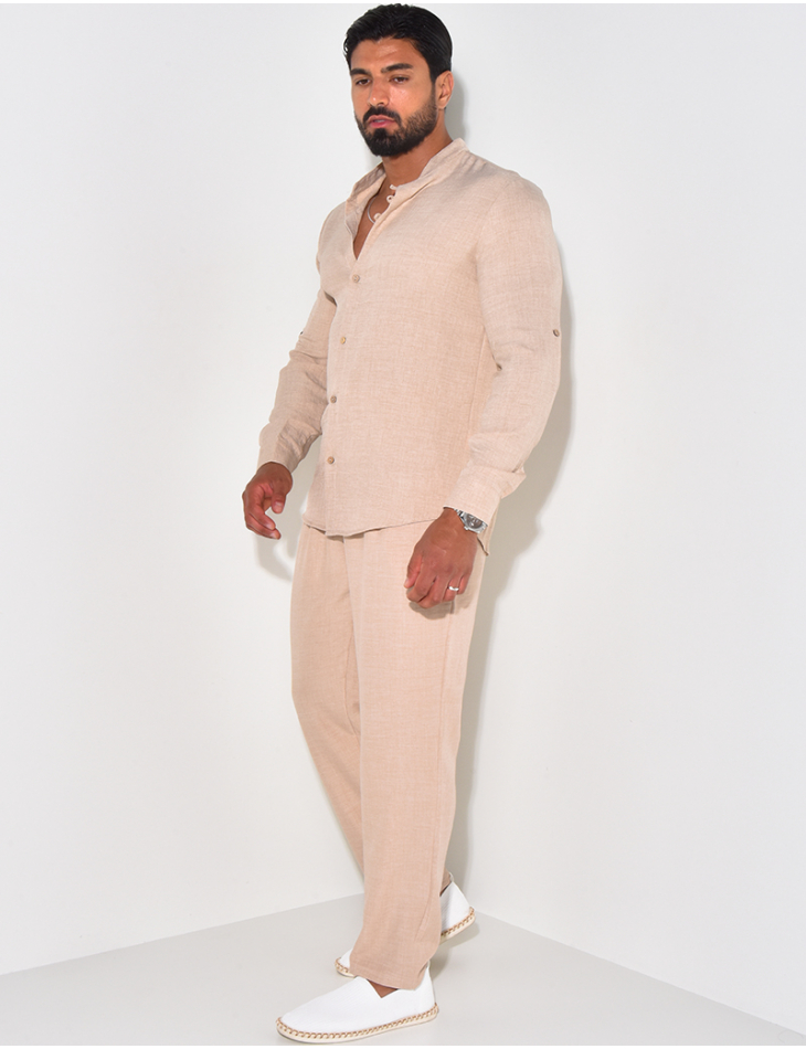 Ensemble pantalon et chemise col mao Ensemble pantalon et chemise col mao