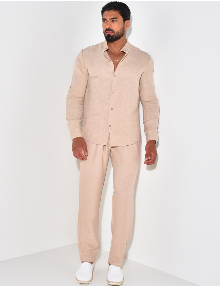 Ensemble pantalon et chemise col mao Ensemble pantalon et chemise col mao