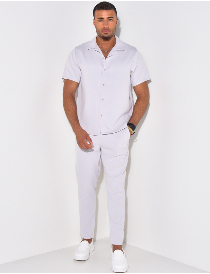Ensemble pantalon et chemise uni Ensemble pantalon et chemise uni