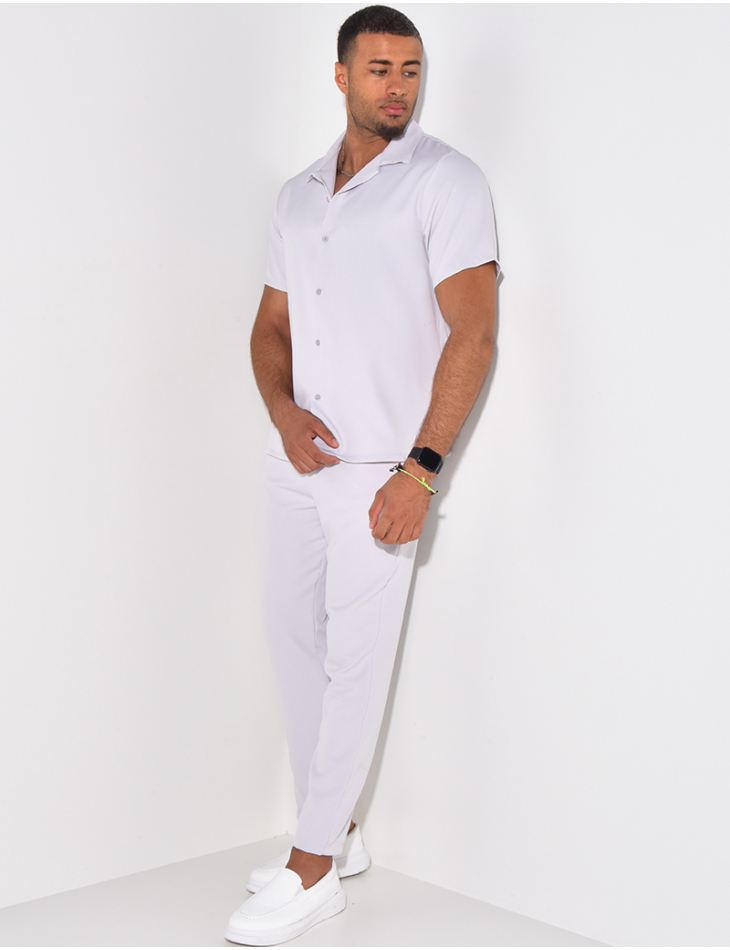 Ensemble pantalon et chemise uni Ensemble pantalon et chemise uni
