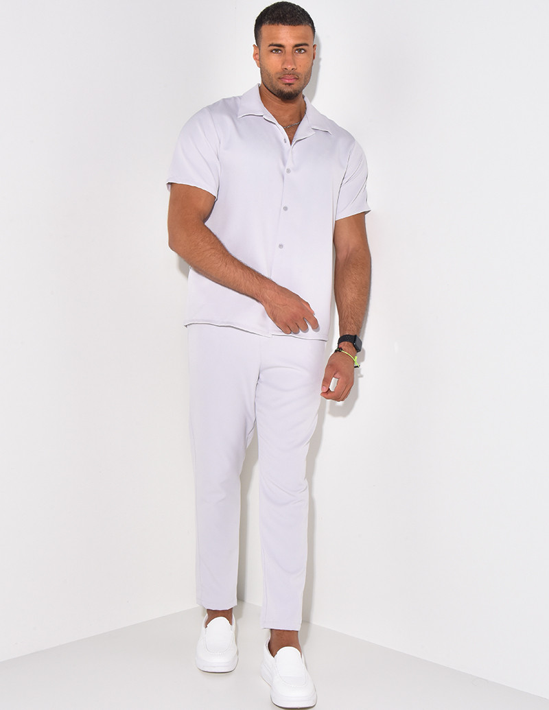 Ensemble pantalon et chemise uni