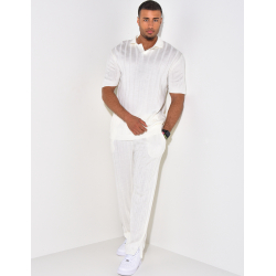 Ensemble pantalon et polo côtelé Ensemble pantalon et polo côtelé