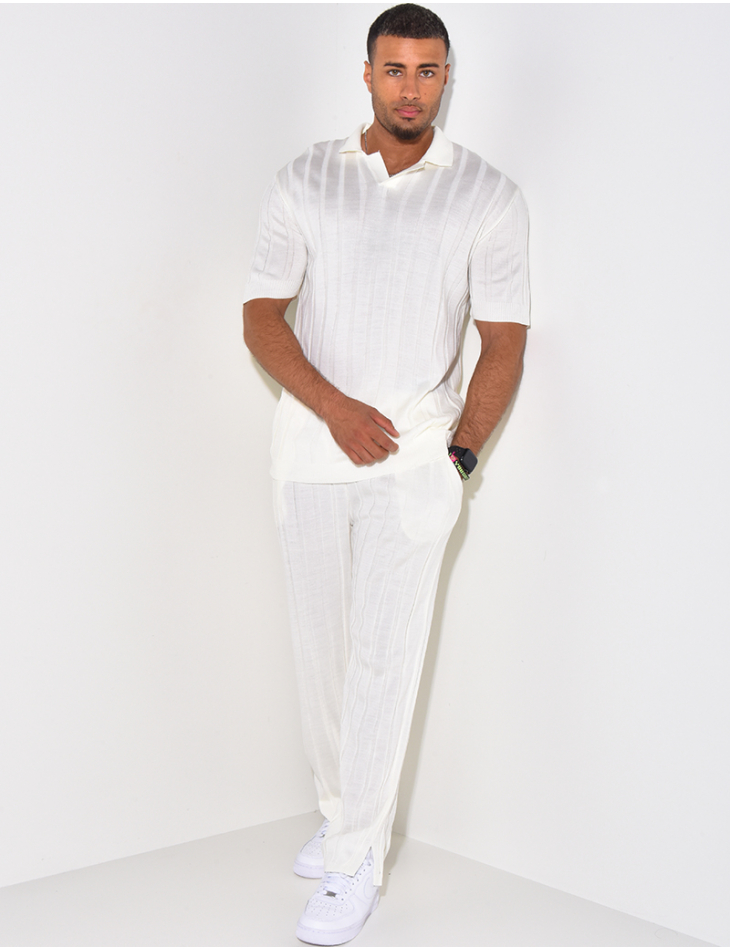 Ensemble pantalon et polo côtelé Ensemble pantalon et polo côtelé