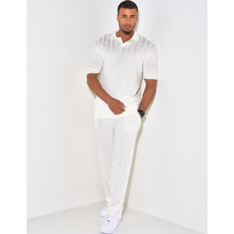 Ensemble pantalon et polo côtelé Ensemble pantalon et polo côtelé