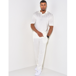 Ensemble pantalon et polo côtelé Ensemble pantalon et polo côtelé
