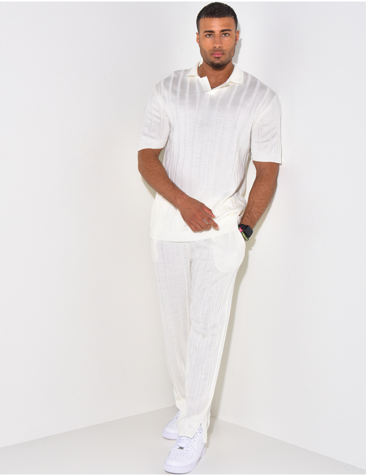 Ensemble pantalon et polo côtelé Ensemble pantalon et polo côtelé