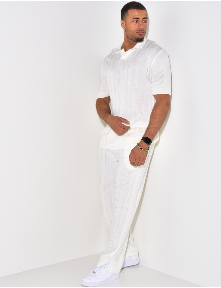Ensemble pantalon et polo côtelé Ensemble pantalon et polo côtelé