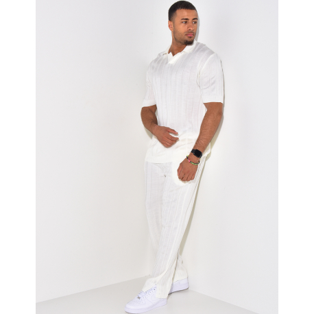 Ensemble pantalon et polo côtelé Ensemble pantalon et polo côtelé