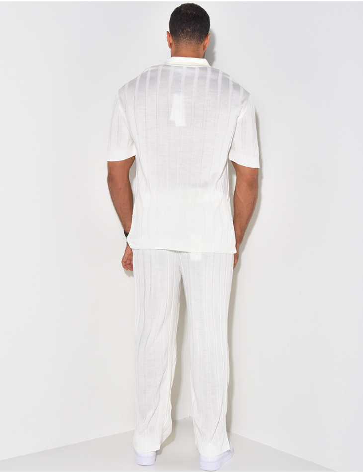 Ensemble pantalon et polo côtelé Ensemble pantalon et polo côtelé