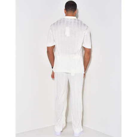 Ensemble pantalon et polo côtelé Ensemble pantalon et polo côtelé