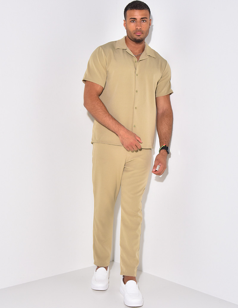 Ensemble pantalon et chemise uni