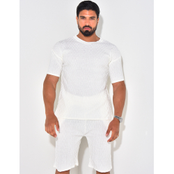 Ensemble short et t-shirt côtelé Ensemble short et t-shirt côtelé