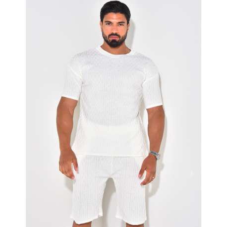 Ensemble short et t-shirt côtelé Ensemble short et t-shirt côtelé