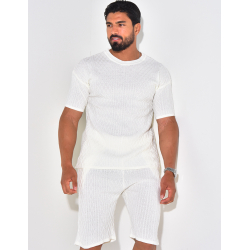 Ensemble short et t-shirt côtelé Ensemble short et t-shirt côtelé
