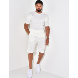 Ensemble short et t-shirt côtelé Ensemble short et t-shirt côtelé