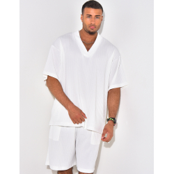 Ensemble short et t-shirt plissé oversize Ensemble short et t-shirt plissé oversize