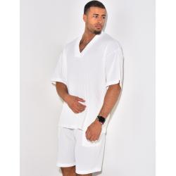 Ensemble short et t-shirt plissé oversize Ensemble short et t-shirt plissé oversize