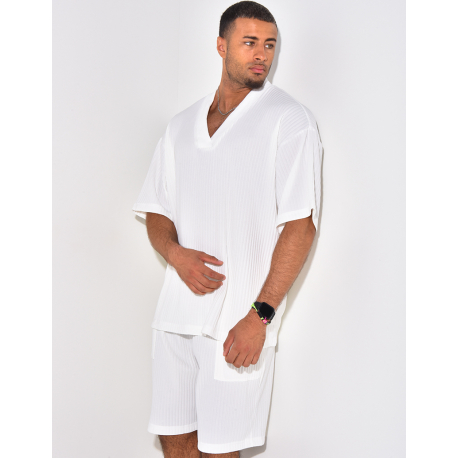 Ensemble short et t-shirt plissé oversize Ensemble short et t-shirt plissé oversize