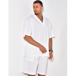 Ensemble short et t-shirt plissé oversize Ensemble short et t-shirt plissé oversize