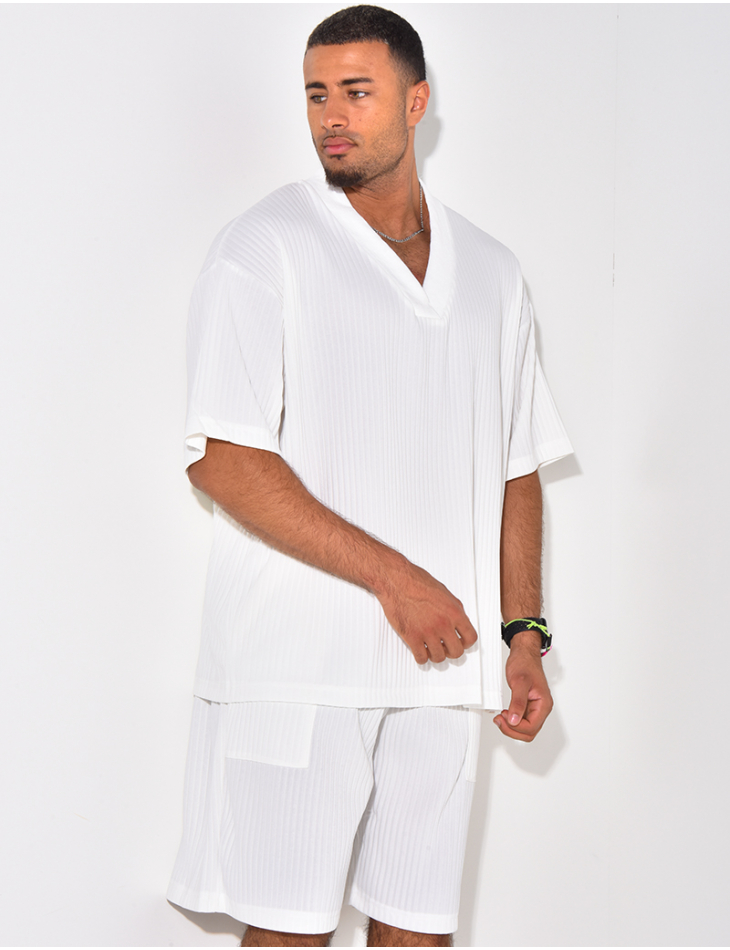 Ensemble short et t-shirt plissé oversize Ensemble short et t-shirt plissé oversize